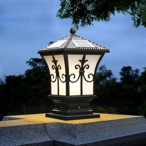 Solar Pillar Light Outdoor Waterproof Tri.